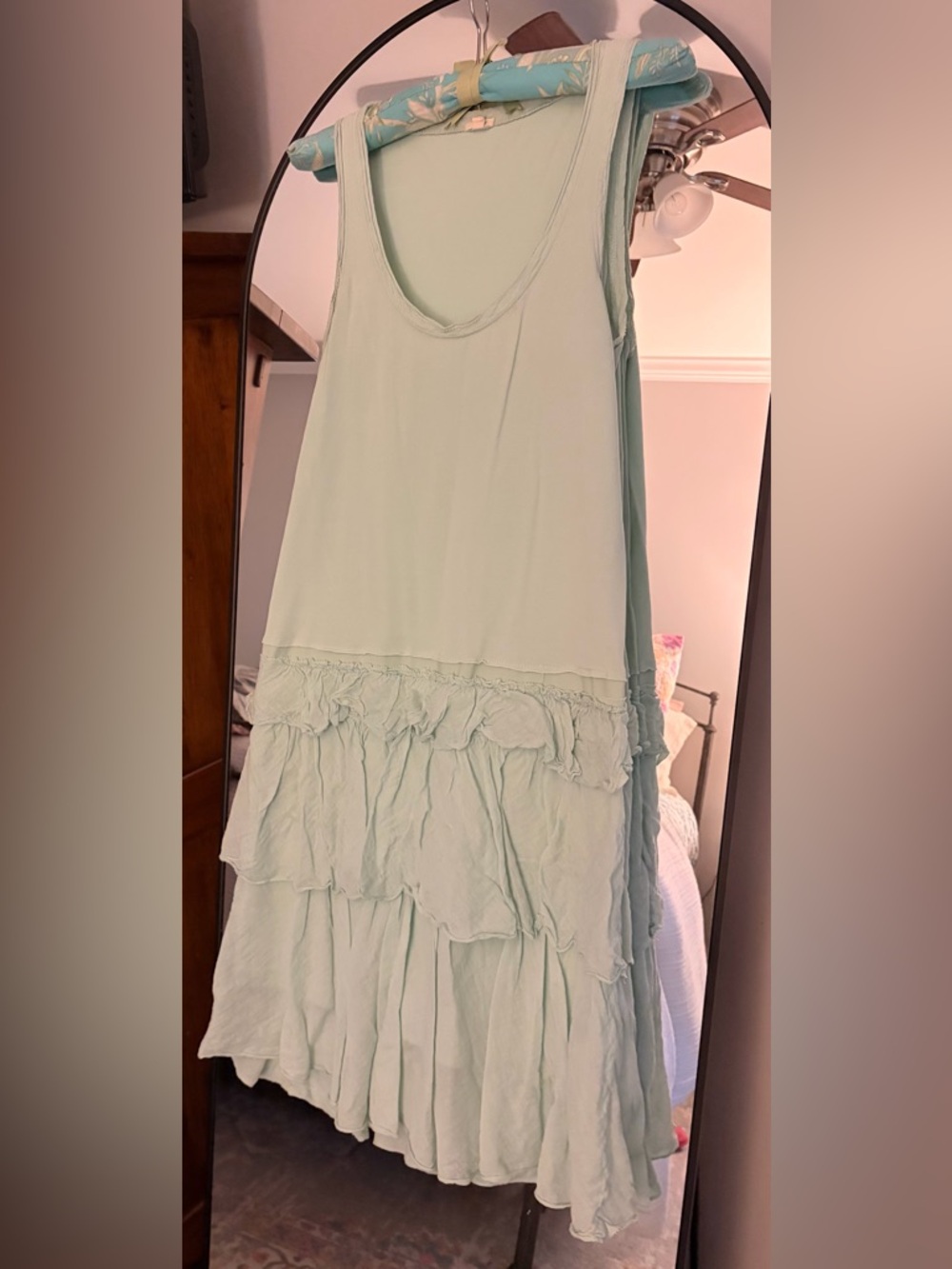 J. Crew Mint Green Tank Dress with Ruffle Skirt
